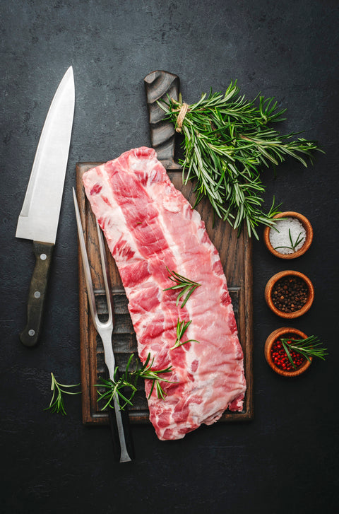 Organic Spareribs, thickly fleshed